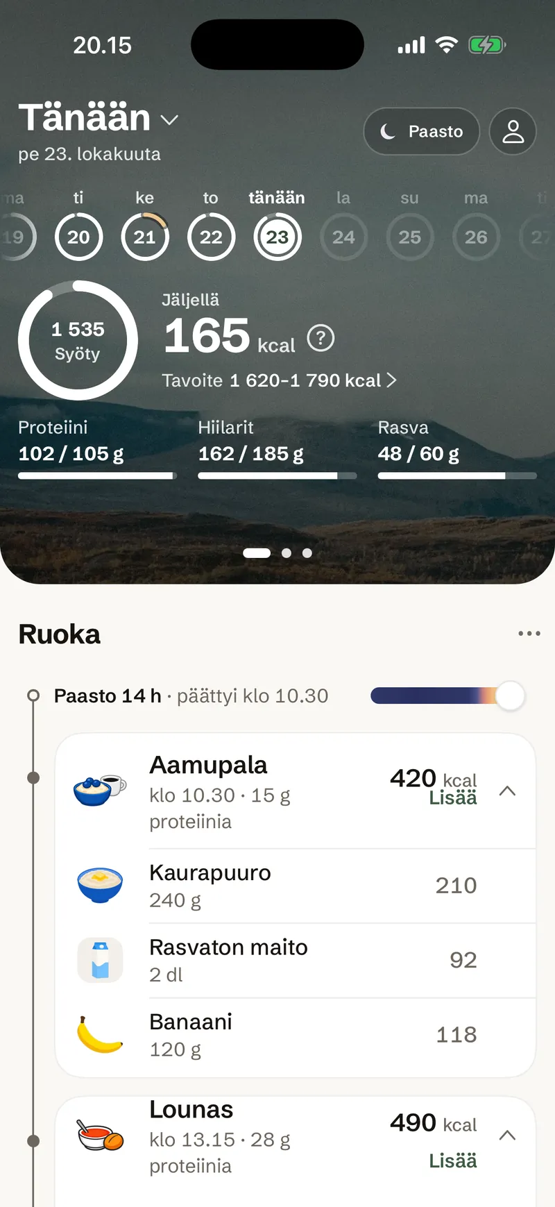 Koti-näkymä (Ravinne 2.2)