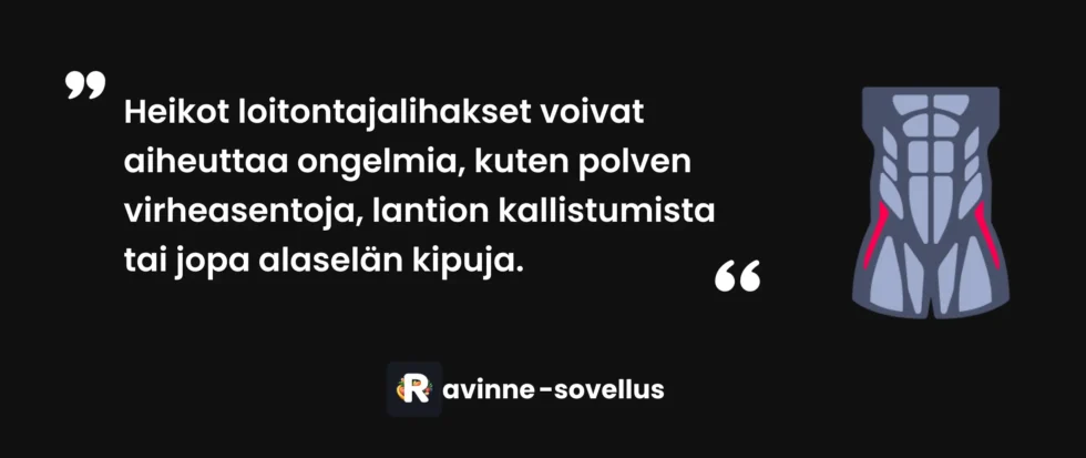 Kuminauha lonkan ympärillä loitontajaharjoitteluun