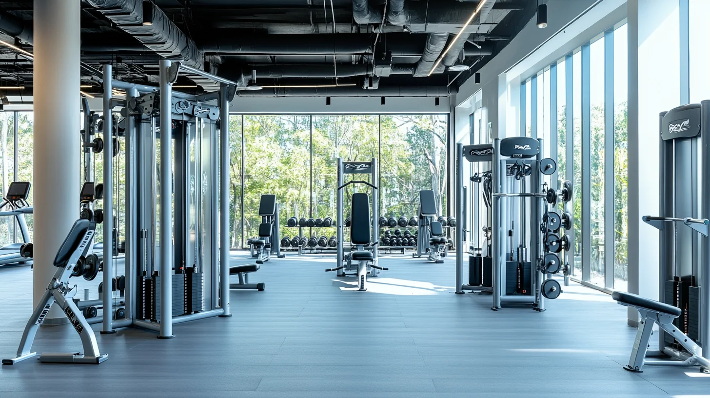 Painolevyjä lattialla selkätreeniä varten kuntosalissa