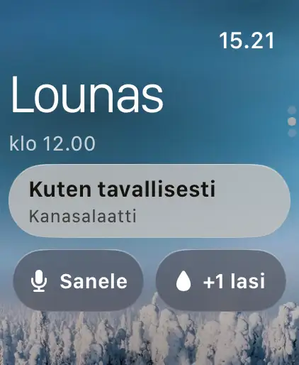 Apple Watch: lounas, Kuten tavallisesti, Sanele ja +1 lasi