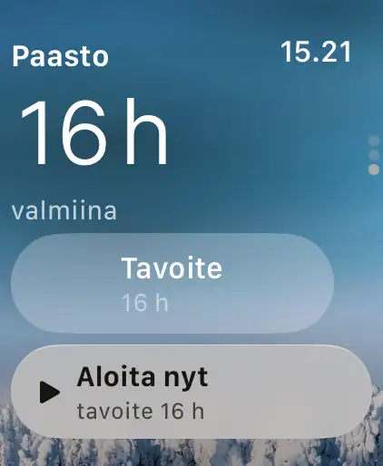 Apple Watch: paasto 16 h, tavoite ja Aloita nyt