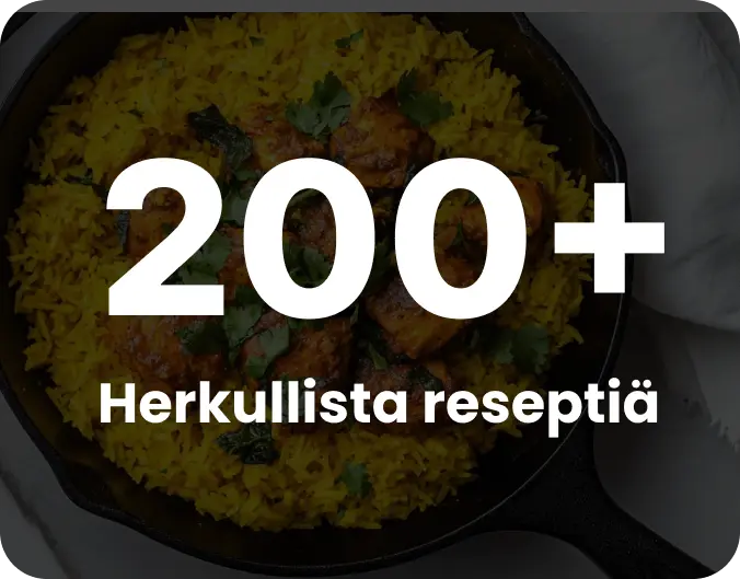 200 reseptiä ja lisää tulossa kalorilaskuri sovellukseen