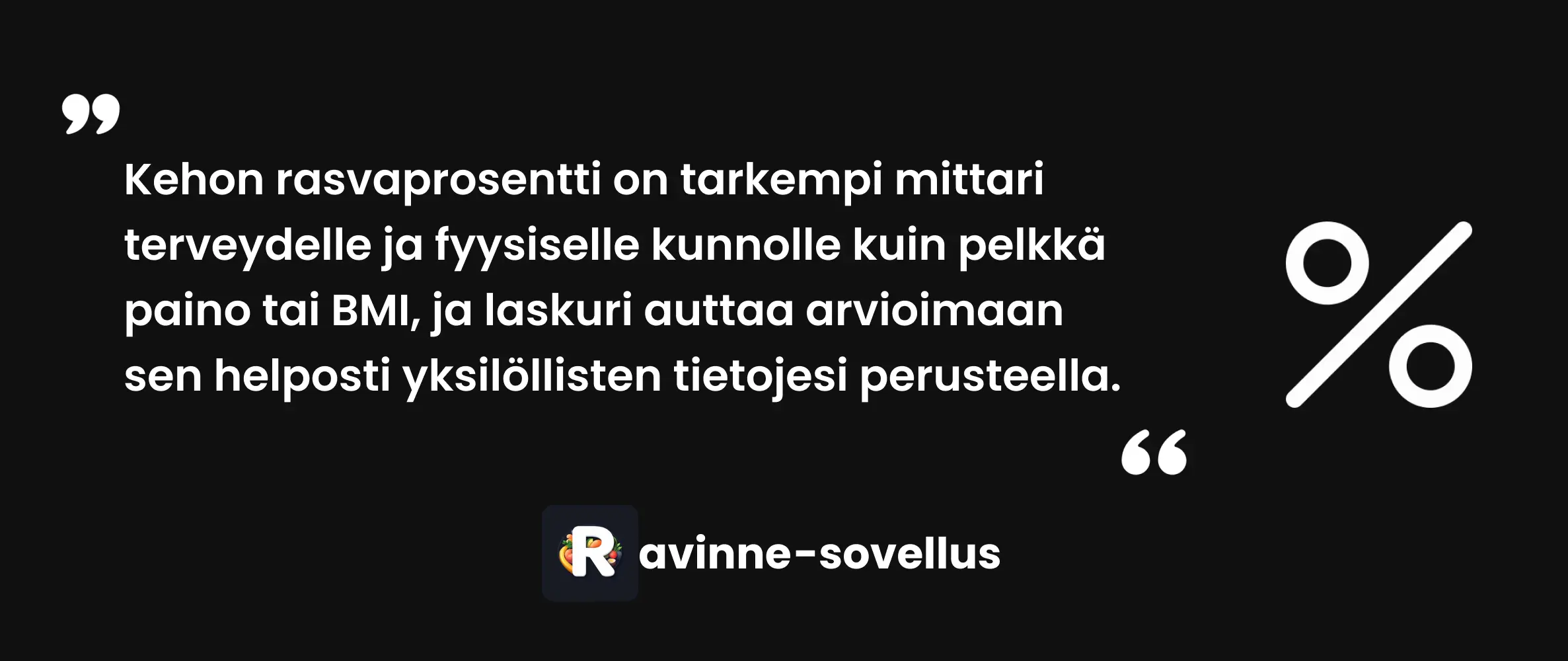 kehon-rasvaprosentti-laskuri-vinkki Kehon rasvaprosentti on tarkempi mittari terveydelle ja fyysiselle kunnolle kuin pelkkä paino tai BMI, ja laskuri auttaa arvioimaan sen helposti yksilöllisten tietojesi perusteella.