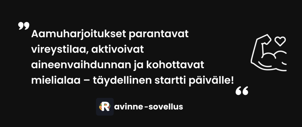 Aamuharjoitukset parantavat vireystilaa, aktivoivat aineenvaihdunnan ja kohottavat mielialaa – täydellinen startti päivälle!